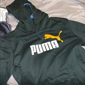 PUMA Green and Orange Logo Hoodie Large Tall men’s
